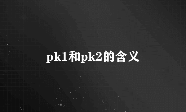 pk1和pk2的含义