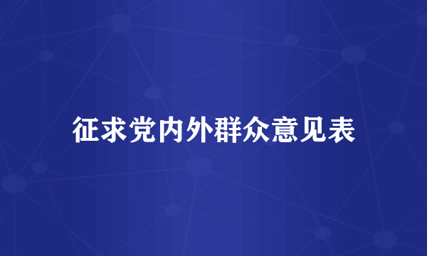 征求党内外群众意见表