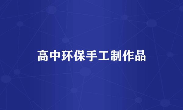 高中环保手工制作品