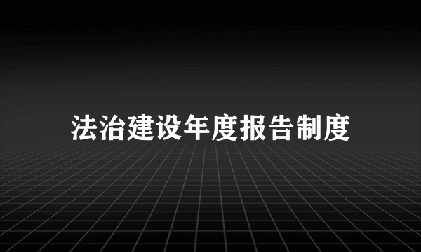 法治建设年度报告制度