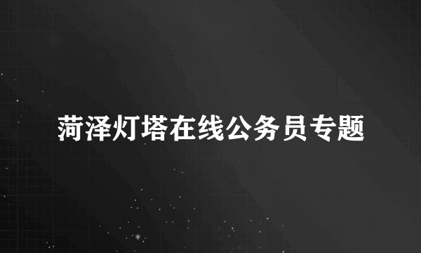菏泽灯塔在线公务员专题