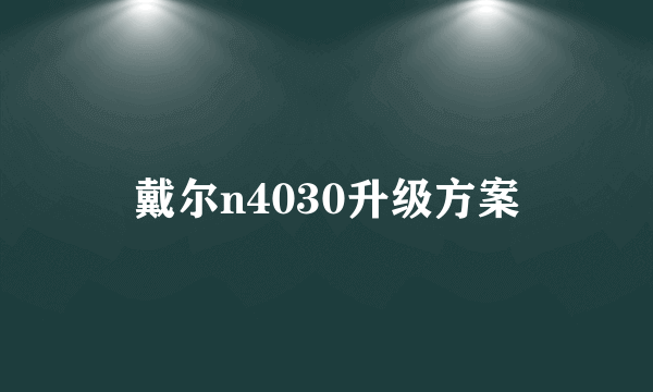 戴尔n4030升级方案