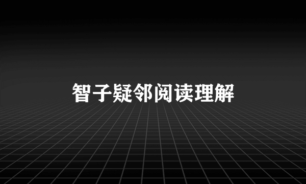 智子疑邻阅读理解