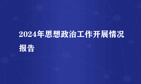 2024年思想政治工作开展情况报告