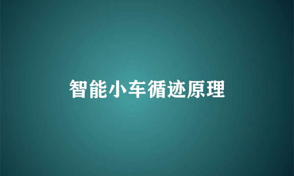 智能小车循迹原理