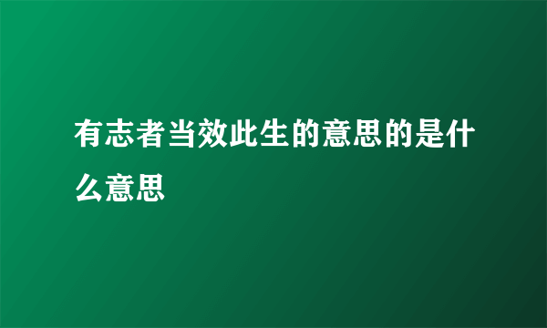 有志者当效此生的意思的是什么意思