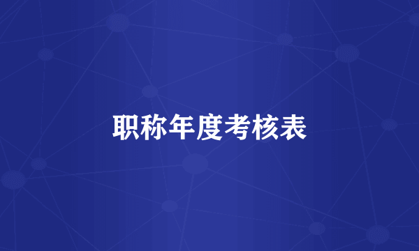 职称年度考核表