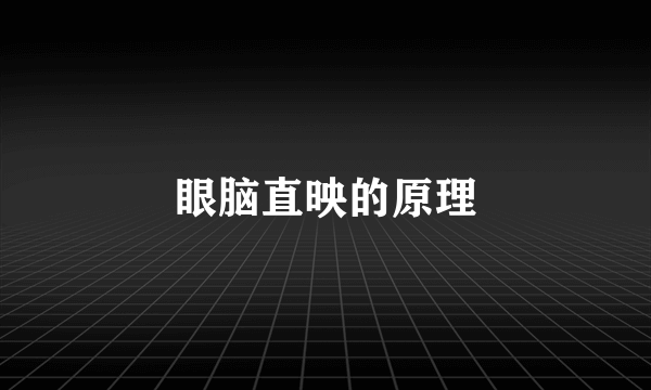 眼脑直映的原理