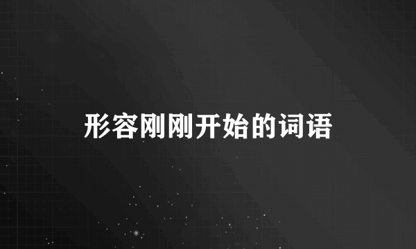 形容刚刚开始的词语