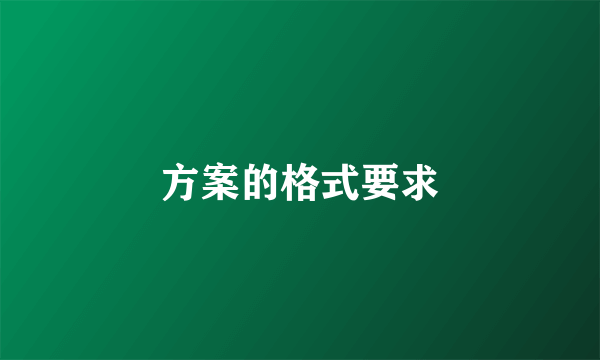 方案的格式要求