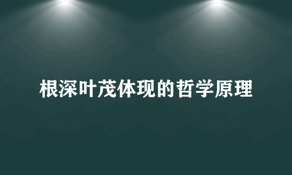根深叶茂体现的哲学原理