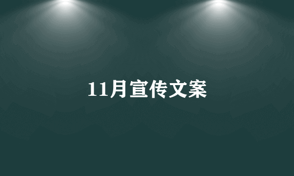 11月宣传文案