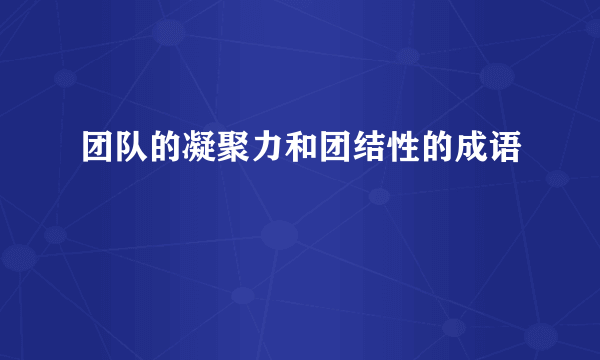 团队的凝聚力和团结性的成语