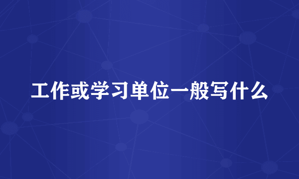 工作或学习单位一般写什么