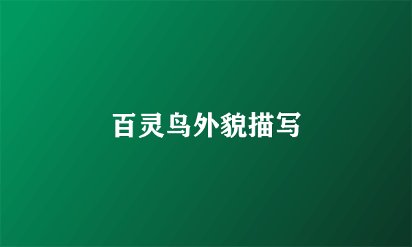 百灵鸟外貌描写