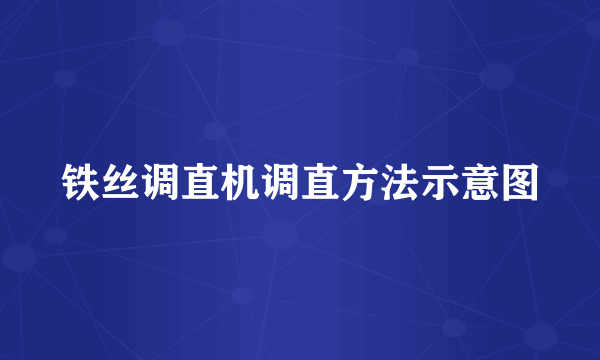 铁丝调直机调直方法示意图