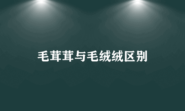 毛茸茸与毛绒绒区别