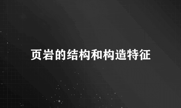页岩的结构和构造特征