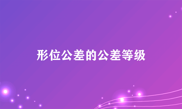 形位公差的公差等级