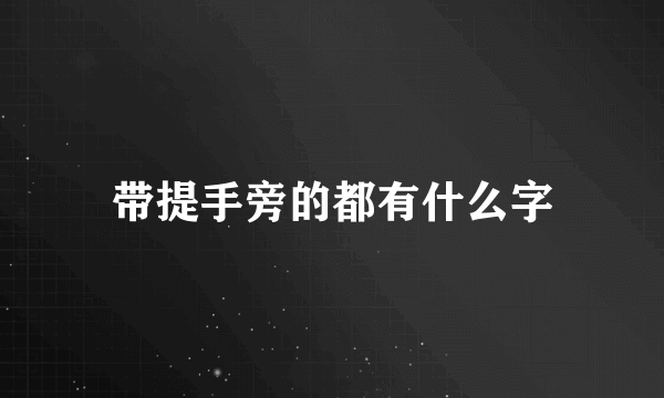 带提手旁的都有什么字