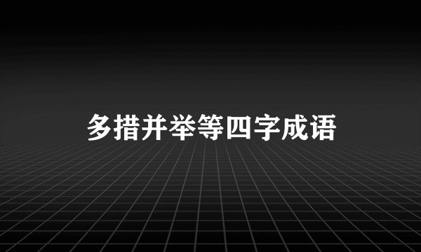 多措并举等四字成语