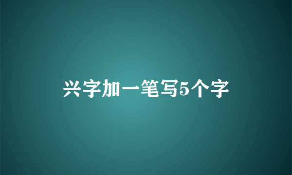 兴字加一笔写5个字