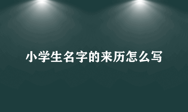 小学生名字的来历怎么写