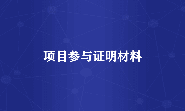 项目参与证明材料