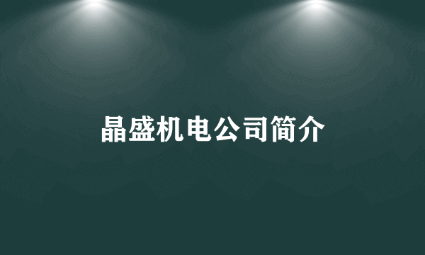 晶盛机电公司简介