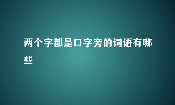 两个字都是口字旁的词语有哪些
