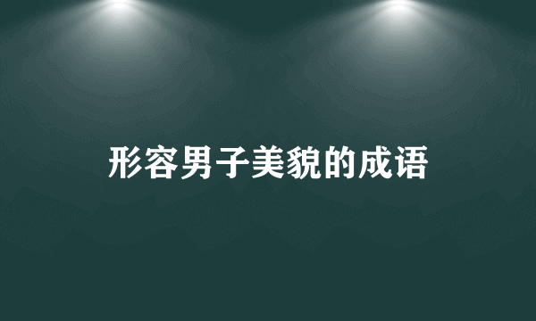 形容男子美貌的成语