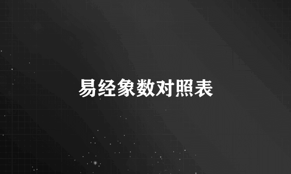 易经象数对照表
