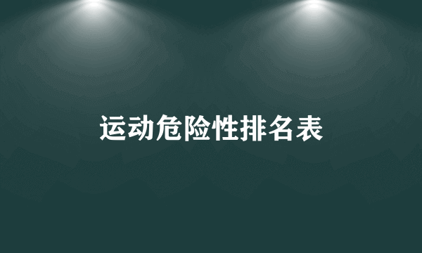 运动危险性排名表
