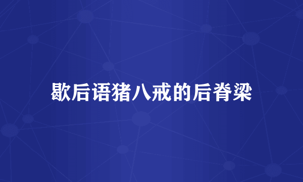 歇后语猪八戒的后脊梁