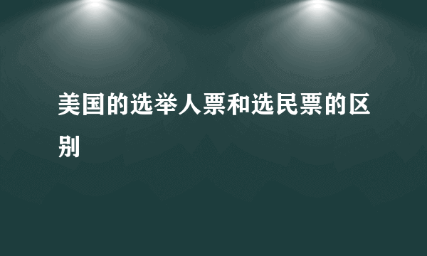 美国的选举人票和选民票的区别