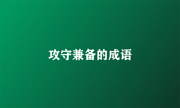 攻守兼备的成语