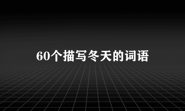 60个描写冬天的词语