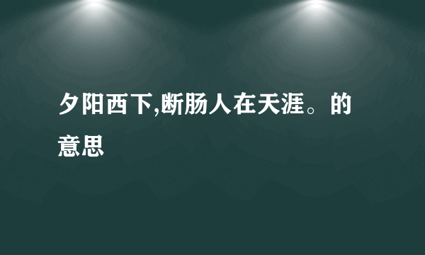 夕阳西下,断肠人在天涯。的意思