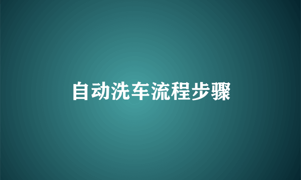 自动洗车流程步骤