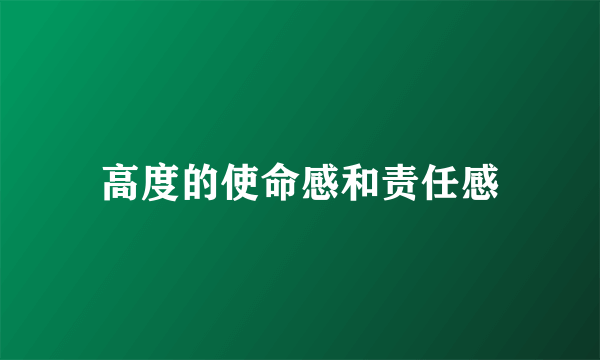 高度的使命感和责任感