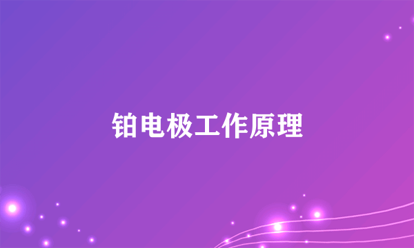 铂电极工作原理
