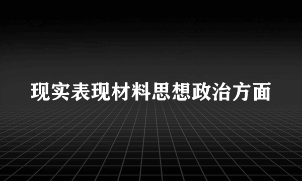 现实表现材料思想政治方面