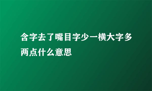 含字去了嘴目字少一横大字多两点什么意思