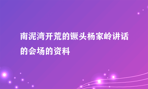 南泥湾开荒的镢头杨家岭讲话的会场的资料