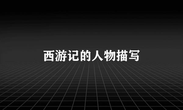 西游记的人物描写