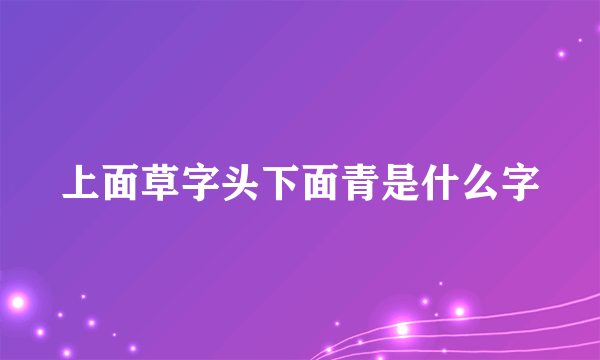 上面草字头下面青是什么字