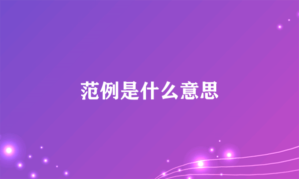 范例是什么意思