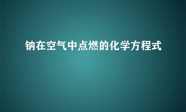 钠在空气中点燃的化学方程式