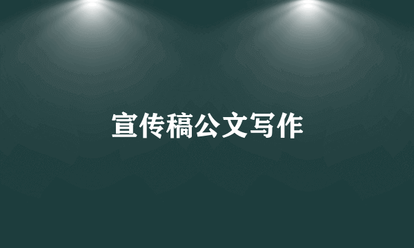 宣传稿公文写作