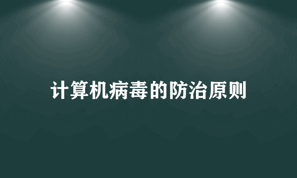 计算机病毒的防治原则